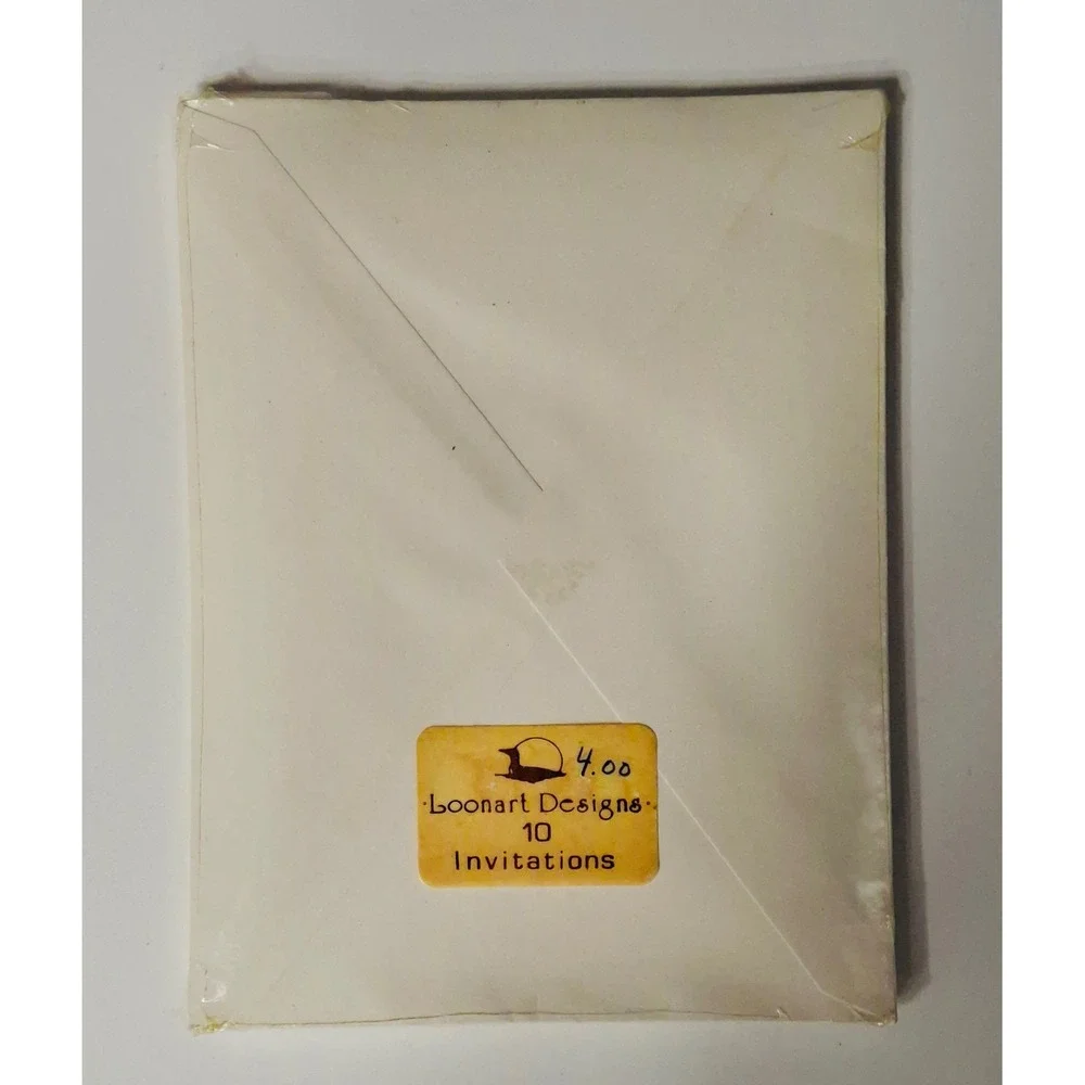 Vintage Loonart Designs Invitations Lot of 30 Gold Red 2 Sealed NOS